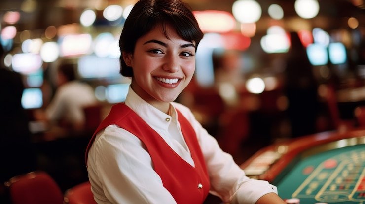 Studio live dealer willtoto dengan meja permainan blackjack dan dealer profesional
